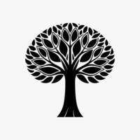Tree Icon with Canopy on White Background Minimalist Illustration vector