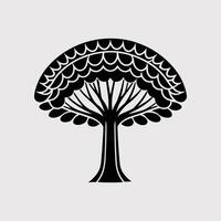 Tree Icon with Canopy on White Background Minimalist vector
