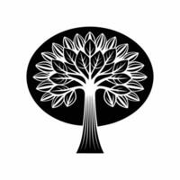 Tree Icon with Canopy on White Background Illustration vector