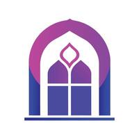 Islamic Door and Window Shape Logo Icon on White Background Minimalist and Elegant Design vector