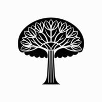 Tree Icon with round Canopy on White Background vector