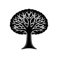 Tree Icon with Canopy on White Background vector