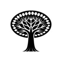 Tree Icon with Canopy on White Background Minimalist Nature Illustration vector