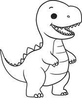 Dinosaur Cartoon Coloring Pages vector