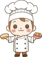 chef with a cake vector