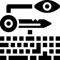 Keylogger, Keylogging Glyph Solid Icon vector