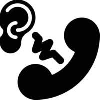 Wiretapping, Eavesdropping Glyph Solid Icon vector
