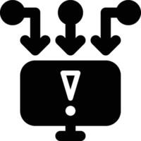DDoS Attack Glyph Solid Icon vector