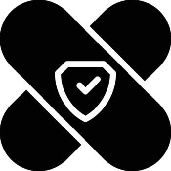 Security Patch, Cyber Security Glyph Solid Icon vector