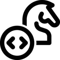 Trojan Horse, Malware Outline Icon vector