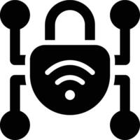 Secure Network, Security Network Glyph Solid Icon vector