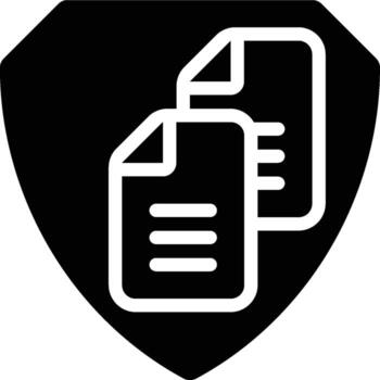 datos proteccion, datos seguridad glifo sólido icono vector