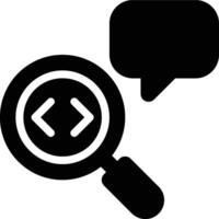 Code Review, Software Glyph Solid Icon vector