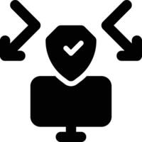 Intrusion Prevention System, IPS Glyph Solid Icon vector