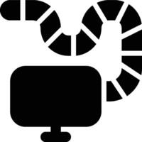Computer Worm, Software Worm Glyph Solid Icon vector