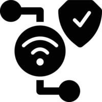 Secure Connection, Secure Network Glyph Solid Icon vector