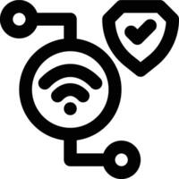 Secure Connection, Secure Network Outline Icon vector