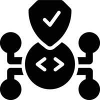 Application Security, Secure Glyph Solid Icon vector