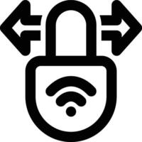 Secure Connection, Wireless Password, Private Network Outline Icon vector