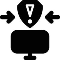 Intrusion Detection System, Cyber Security Glyph Solid Icon vector