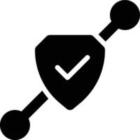 End to End Cyber Security Glyph Solid Icon vector