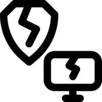 Vulnerability, Risk, Crack Outline Icon vector