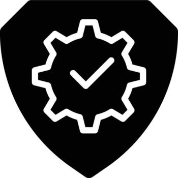 seguridad control, seguridad configuración glifo sólido icono vector