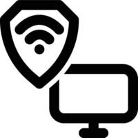 Wireless Security, Network Security, Internet Security Outline Icon vector