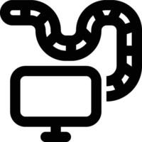 Computer Worm, Software Worm Outline Icon vector
