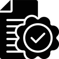 Data Integrity, Verified Data Glyph Solid Icon vector