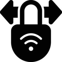Secure Connection, Wireless Password Glyph Solid Icon vector