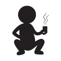 Person Enjoying a Hot Drink vector