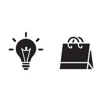 Idea for a shopping experience represented by a lightbulb and shopping bag. vector