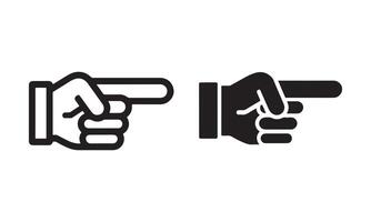 Two hands pointing, graphic design vector