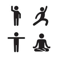 Four basic human actions depicted as simple stick figures vector