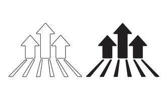 Three arrows move upward icon vector