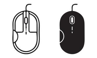 Simple Black and White Computer Mouse Icons vector