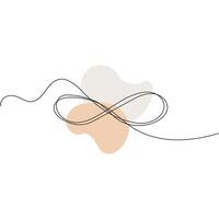 One continuous line drawing of Infinity symbol. Loop mobius icon and endless forever love concept in simple linear style. illustration vector