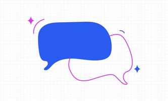 Chat icon. Empty speech bubble line art design. Different colors comment icons. illustration vector