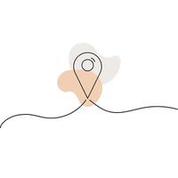 Map pin line background. Navigator, guide, itinerary. Continuous line drawing of GPS icon. illustration vector