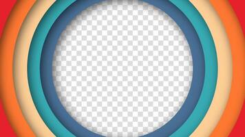 Retro background with a geometric circular pattern, featuring bright and bold hues. Inspired by past decades, this abstract design merges vintage aesthetics with a sleek modern touch. vector