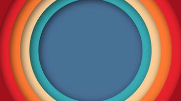 A striking retro background with overlapping rings in rich vintage hues. This abstract design takes inspiration from mid-century styles, creating a dynamic and nostalgic composition. vector