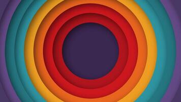 Retro background with a hypnotic pattern of colorful circles. Inspired by mid-century aesthetics, this abstract design brings bold contrasts and smooth gradients for a stylish vintage look. vector