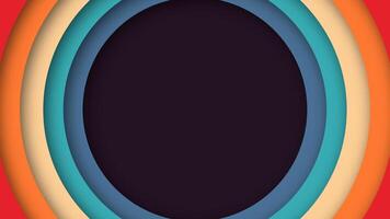 Retro background featuring a series of concentric circles with smooth color transitions. Inspired by classic 1960s, 1970s, and 1980s designs, this artwork offers a bold and timeless aesthetic. vector