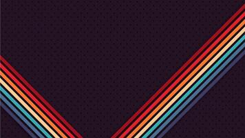 Simple abstract retro futuristic design in 1970s, 1980s, and 1960s style with colorful lines. Funky technology background for creative projects. vector