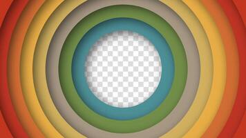 Abstract retro background with layered circles in bold vintage colors. Inspired by 1960s, 1970s, and 1980s design trends, this dynamic composition brings a nostalgic and futuristic touch. vector