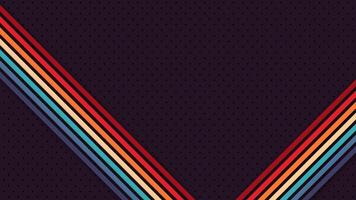 Retro futuristic background with colorful lines in 1970s, 1980s, and 1960s style. Funky abstract design for technology or creative themes. vector