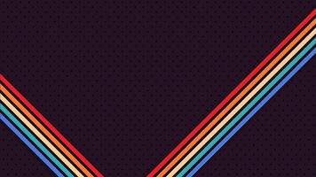 Abstract retro design with vibrant colorful lines in 1970s, 1980s, and 1960s futuristic style. Funky tech background for creative use. vector