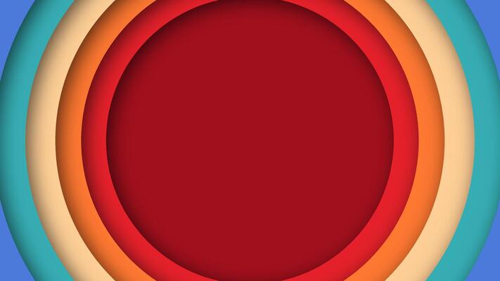 Abstract retro background with layered rings in warm and cool tones. This composition reflects classic mid-century design trends, offering a nostalgic yet contemporary visual effect.