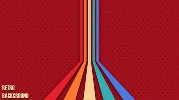 Retro futuristic design with colorful lines inspired by the 1970s, 1980s, and 1960s. Funky abstract background for innovative designs. vector